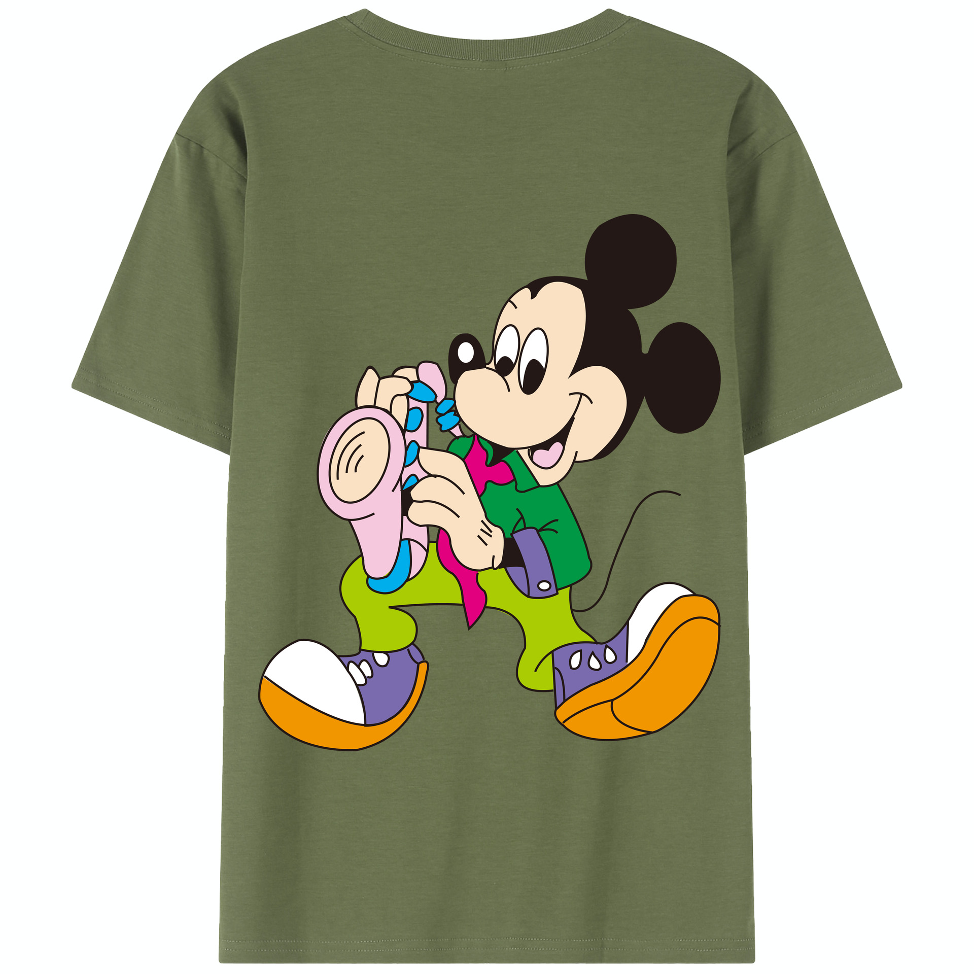 （画像用） ミッキーマウス Mickey Mouse 綿100％半袖Tシャツ（背面プリント）